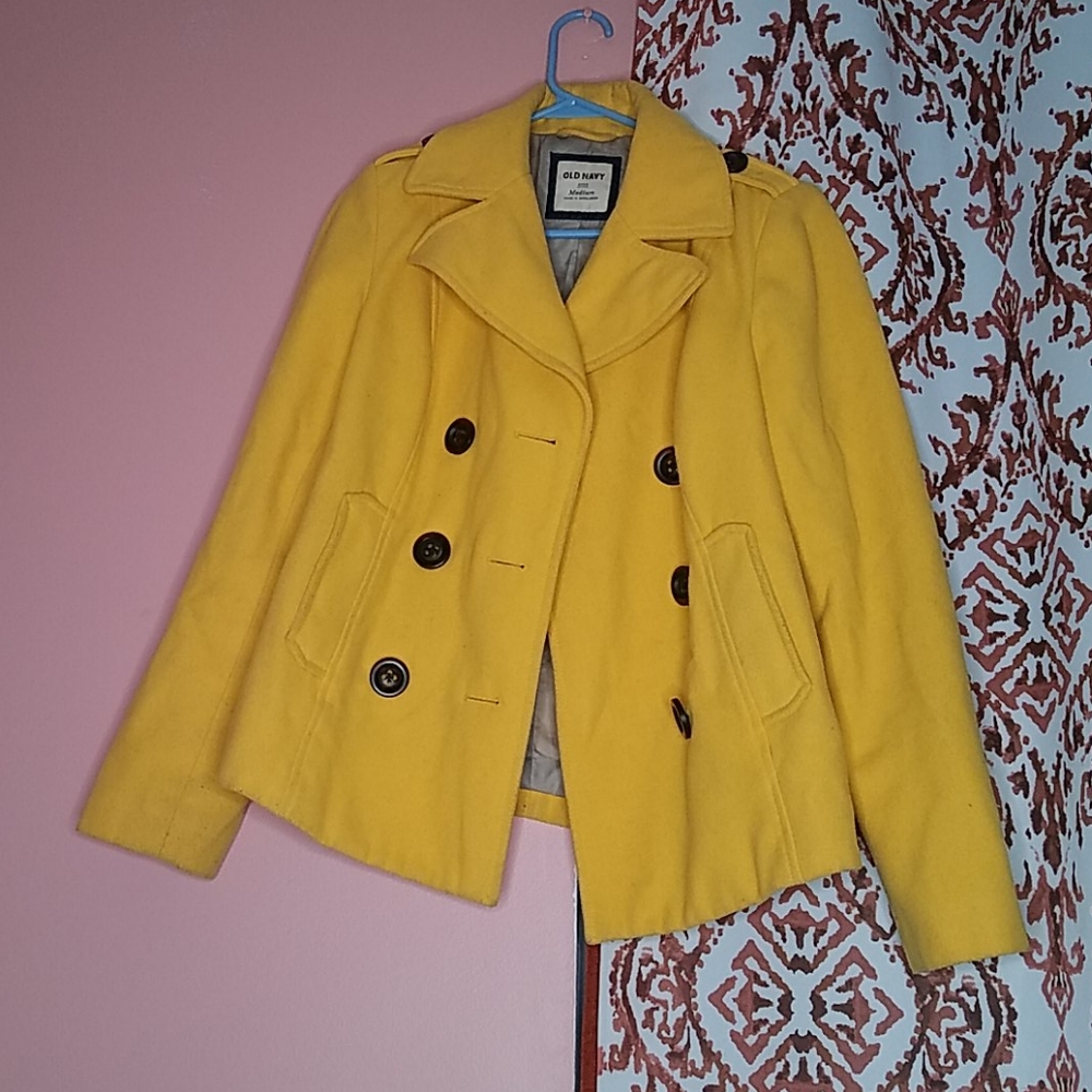 Yellow old navy peacoat